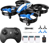 Holy Stone Mini Drone for Kids and Beginners RC Nano Quadcopter Indoor Small Helicopter Plane with Auto Hovering, 3D Flips, Headless Mode and 3 Batteries, Great Gift Toy for Boys and Girls, HS210 Blue